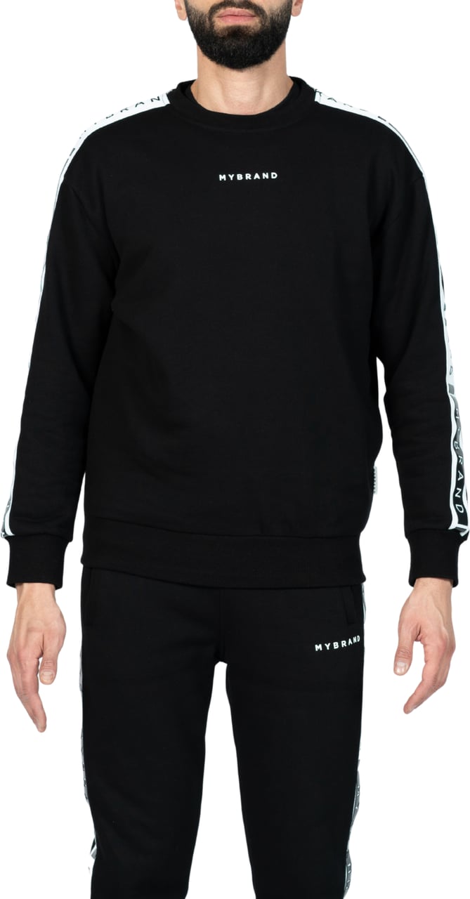 My Brand MB CONTRAST TAPING SWEATER BLACK | BLACK Zwart
