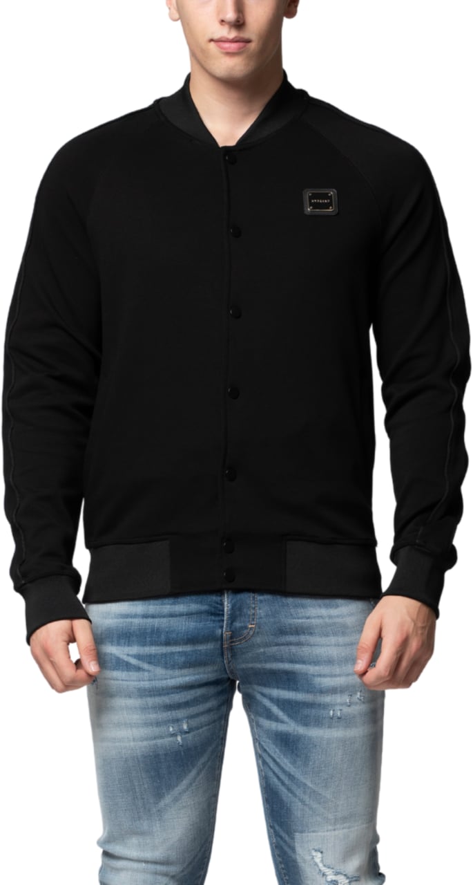 My Brand MB ESSENTIAL PIQUE BLACK BASEBALL JACKET | BLACK Zwart