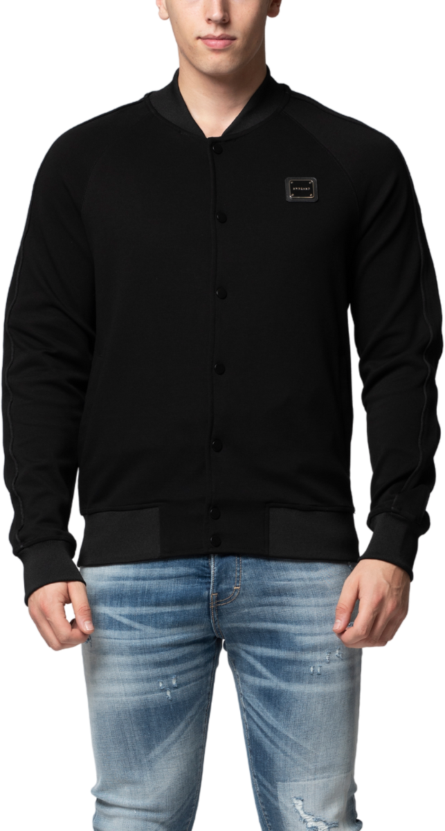 My Brand MB ESSENTIAL PIQUE BLACK BASEBALL JACKET | BLACK Zwart