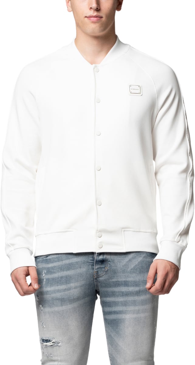 My Brand MB ESSENTIAL PIQUE WHITE BASEBALL JACKET | WHITE Wit