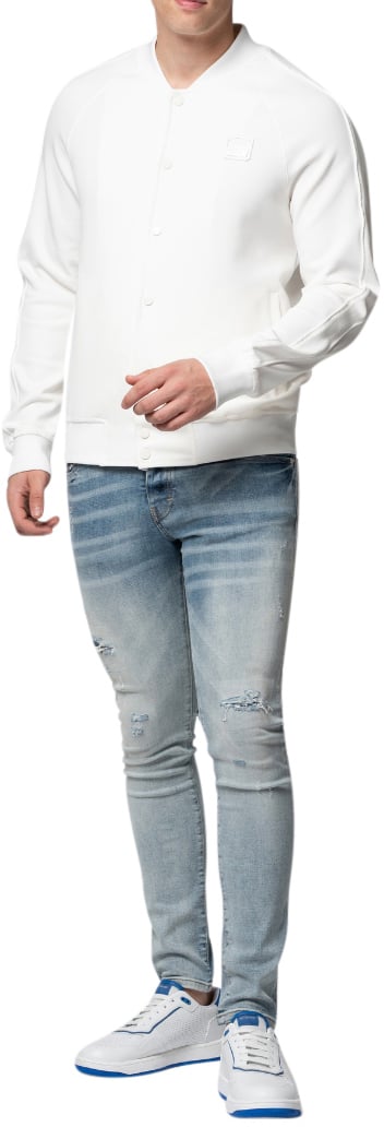 My Brand MB ESSENTIAL PIQUE WHITE BASEBALL JACKET | WHITE Wit