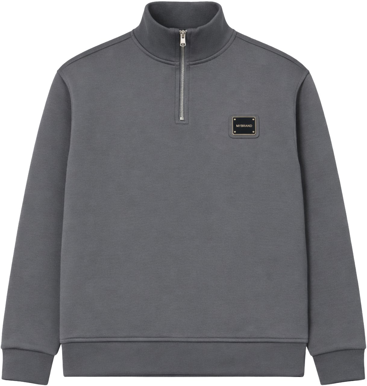 My Brand MB ESSENTIALS HALF ZIP SWEATER | DARK GREY Grijs