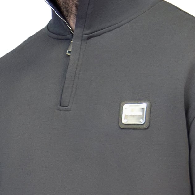 My Brand MB ESSENTIALS HALF ZIP SWEATER | DARK GREY Grijs