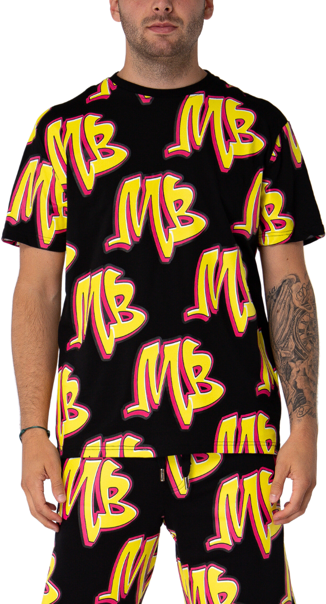 My Brand MB Graffiti Allover T-Shirts Black | BLACK Zwart