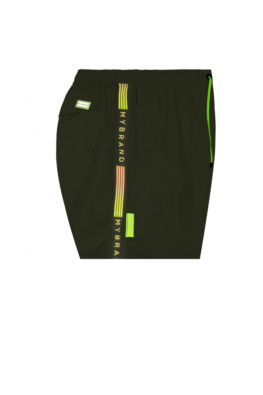 My Brand MB Stripes Gradient Swimshort Military Green | ARMY Groen