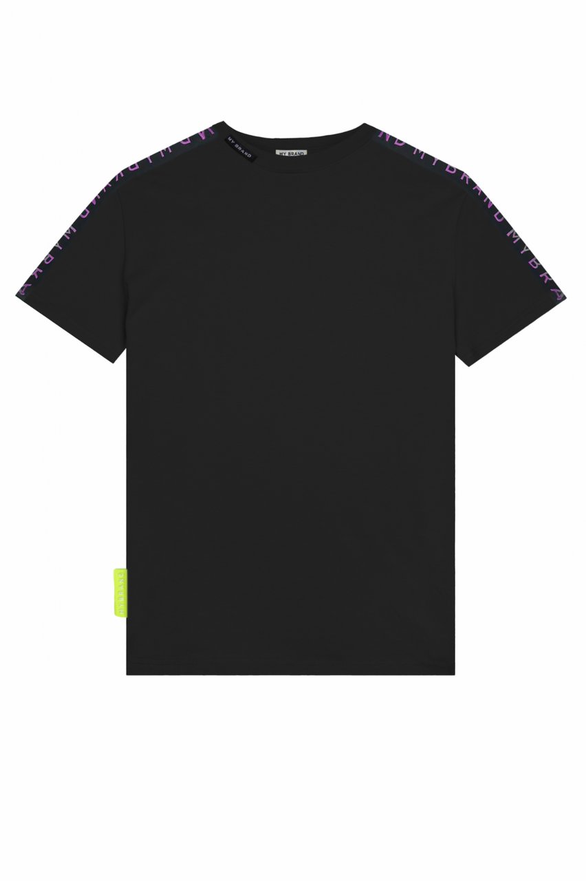 My Brand MB TAPING GRADIENT T-SHIR | BLACK Zwart