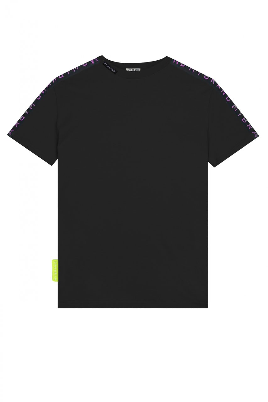 My Brand MB TAPING GRADIENT T-SHIR | BLACK Zwart