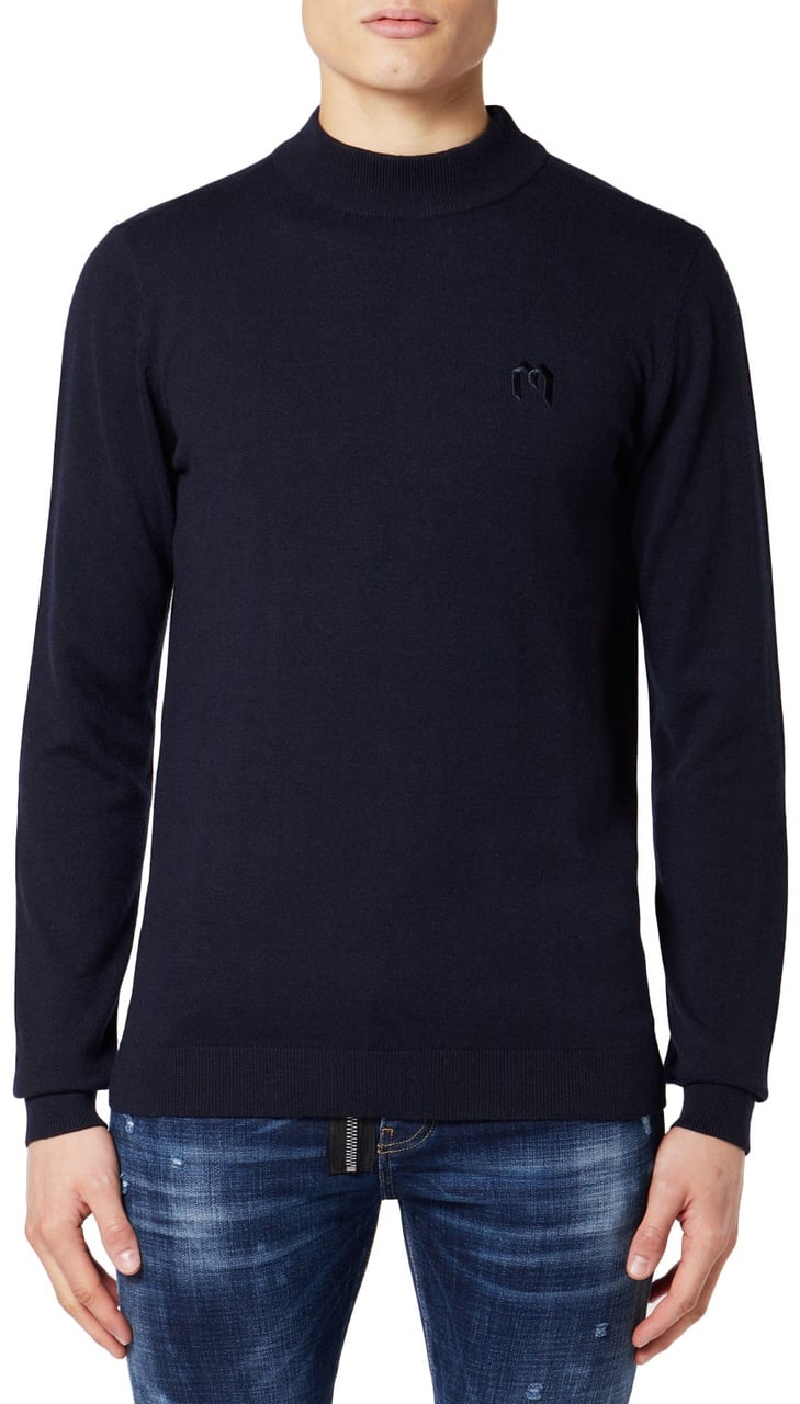 My Brand M Mock Neck Sweater | BLUE Blauw