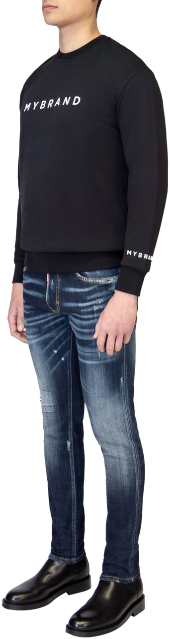 My Brand MYBRAND ALLOVER BRANDING SWEATER | BLACK Zwart