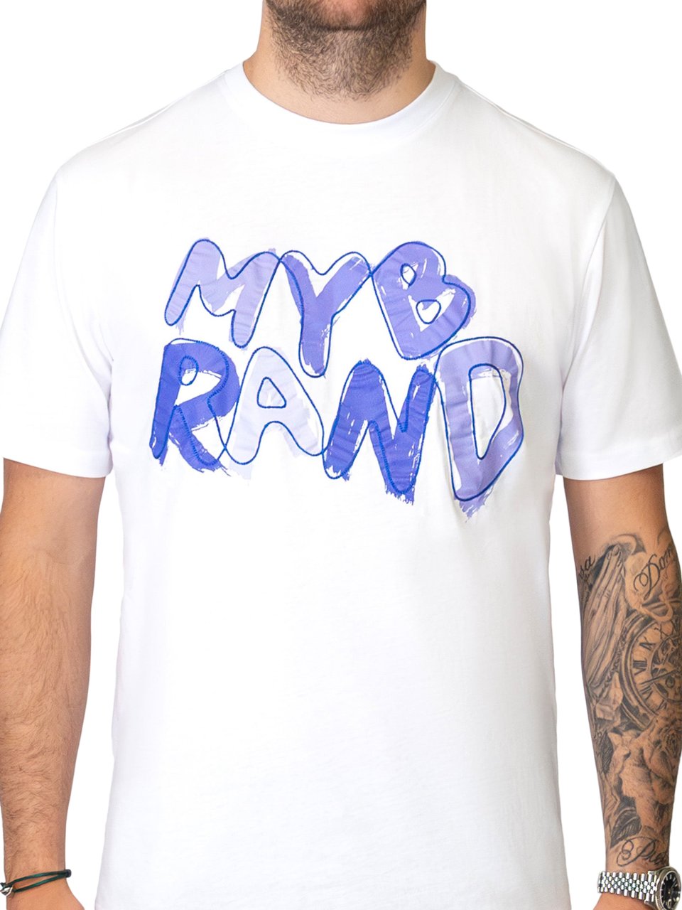 My Brand MY BRAND BLUE PAINTED T-SHIRT | WHITE Wit