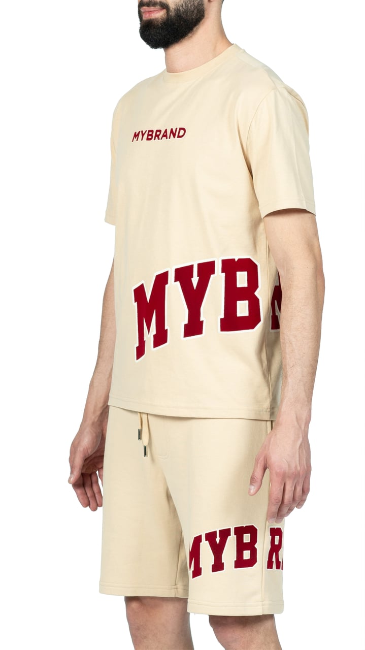 My Brand MYBRAND Bold Emblem Shirt Off-white/Blue | OFF-WHITE Wit