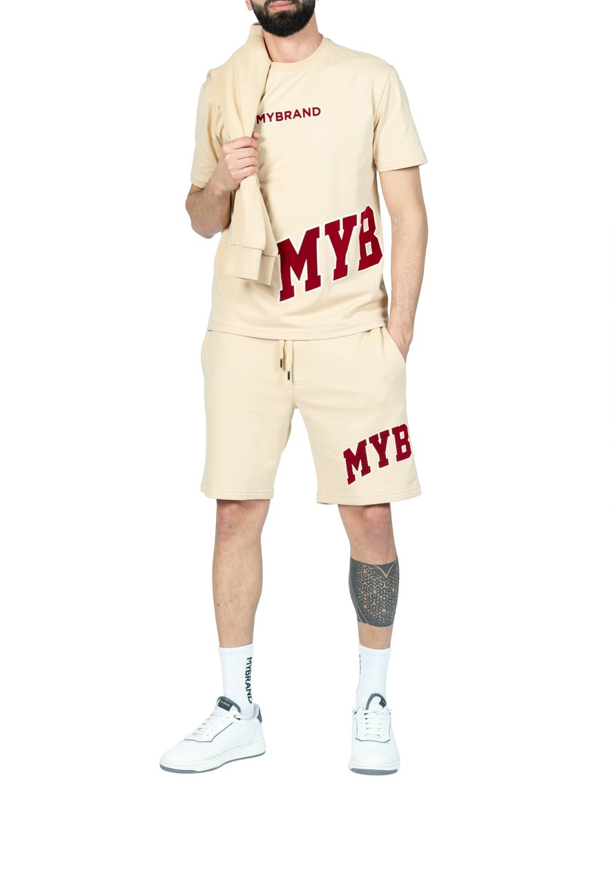 My Brand MYBRAND Bold Emblem Shirt Off-white/Blue | OFF-WHITE Wit