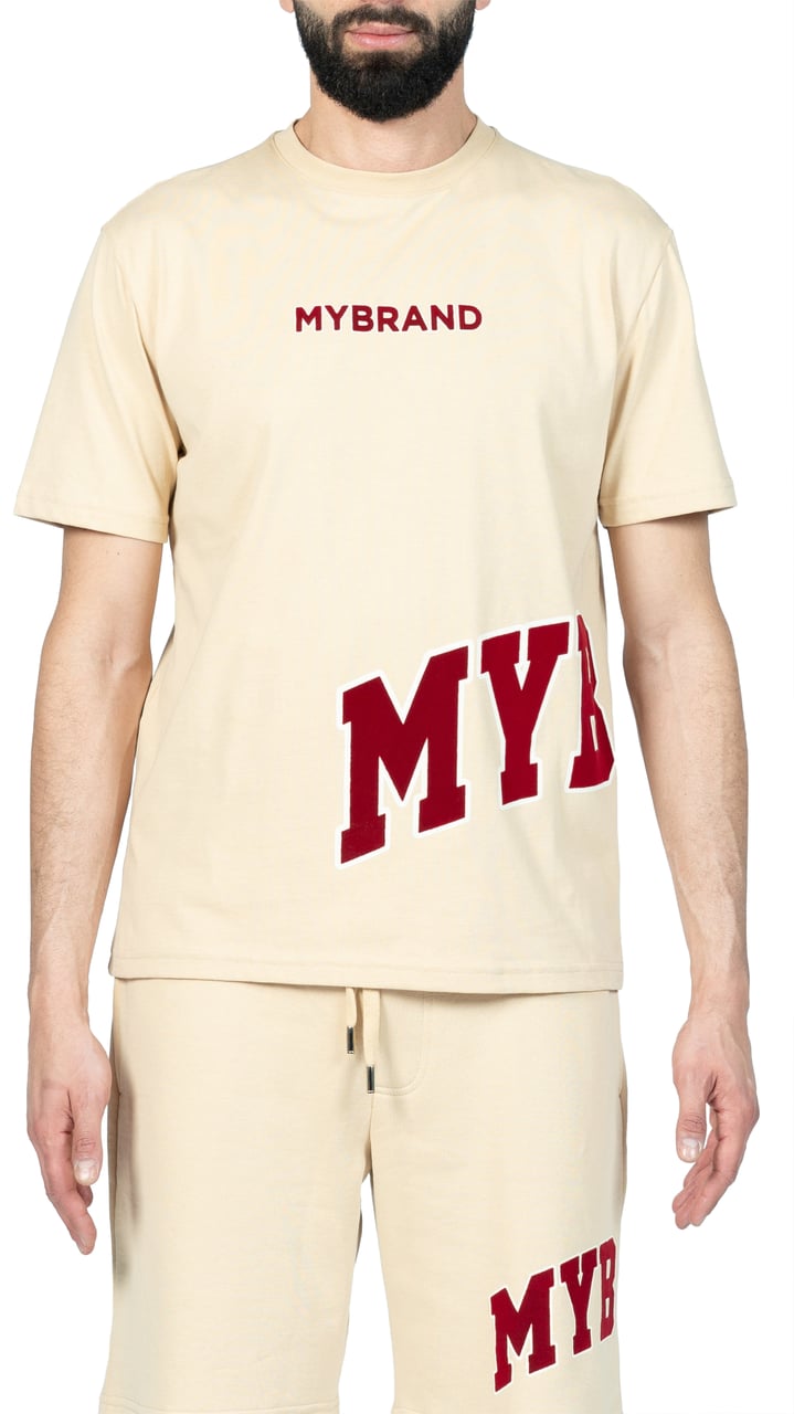 My Brand MYBRAND Bold Emblem Shirt Off-white/Blue | OFF-WHITE Wit