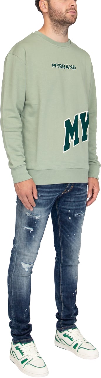 My Brand MYBRAND Bold Emblem sweater | LIGHT GREEN Groen