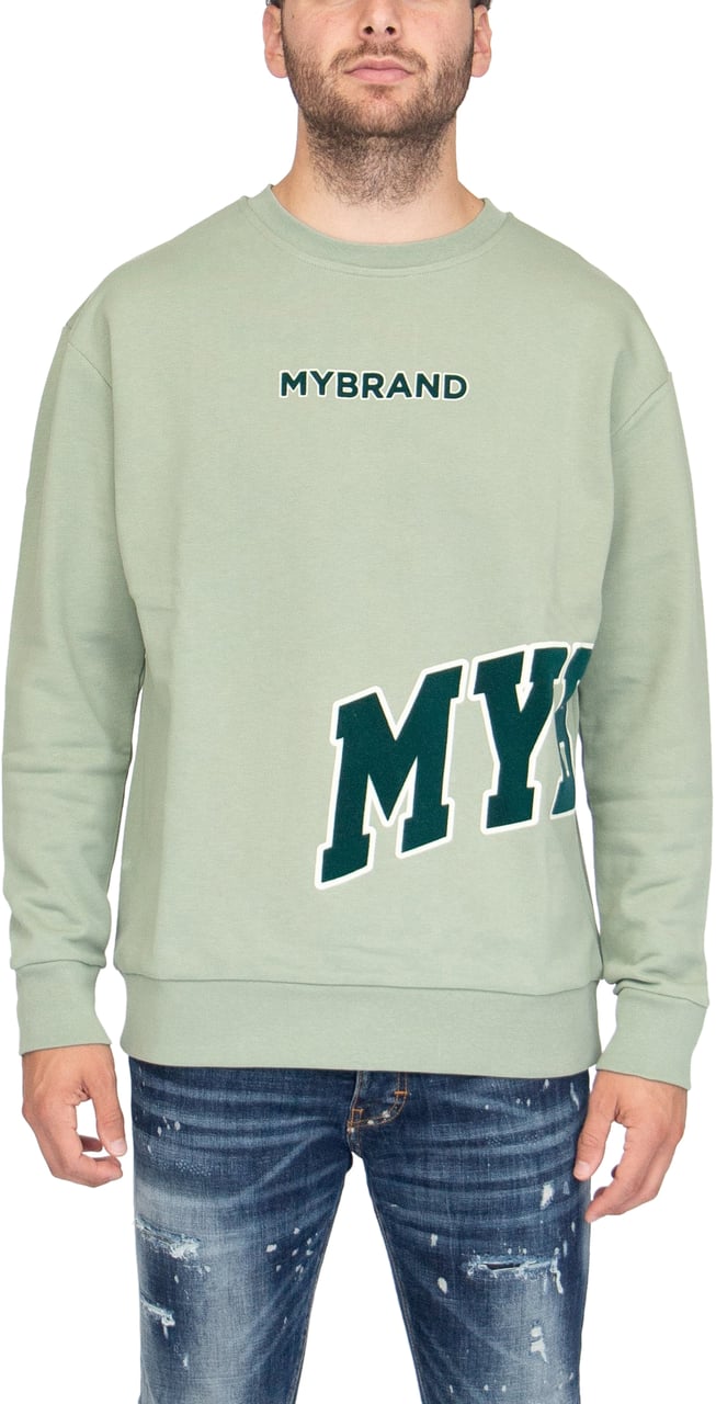 My Brand MYBRAND Bold Emblem sweater | LIGHT GREEN Groen