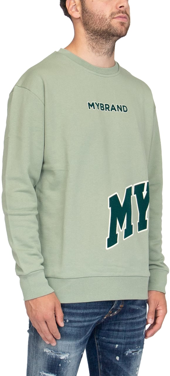 My Brand MYBRAND Bold Emblem sweater | LIGHT GREEN Groen