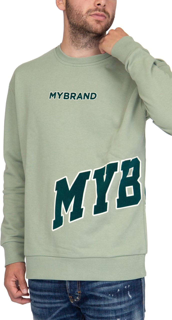 My Brand MYBRAND Bold Emblem sweater | LIGHT GREEN Groen