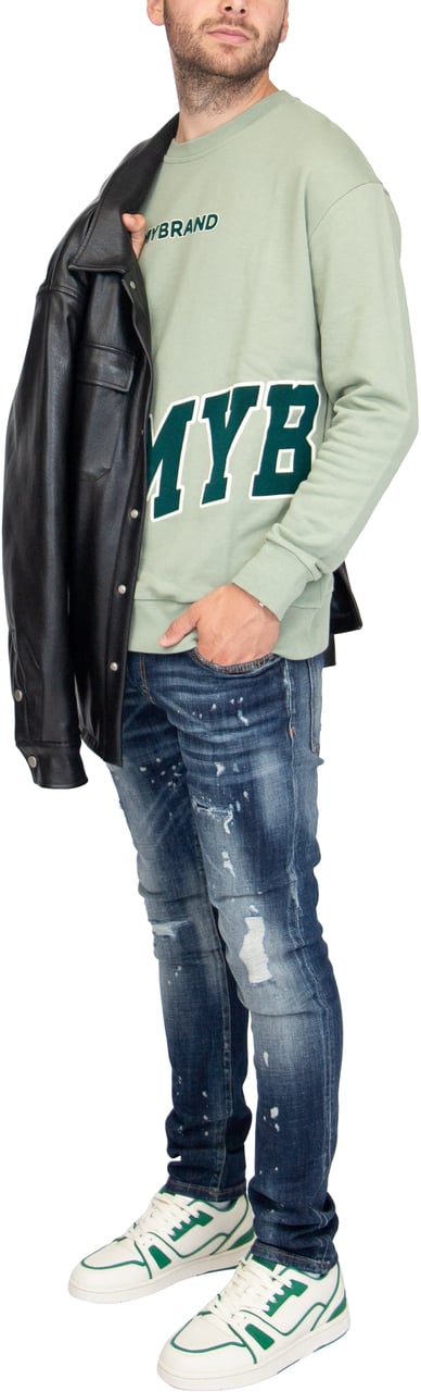 My Brand MYBRAND Bold Emblem sweater | LIGHT GREEN Groen