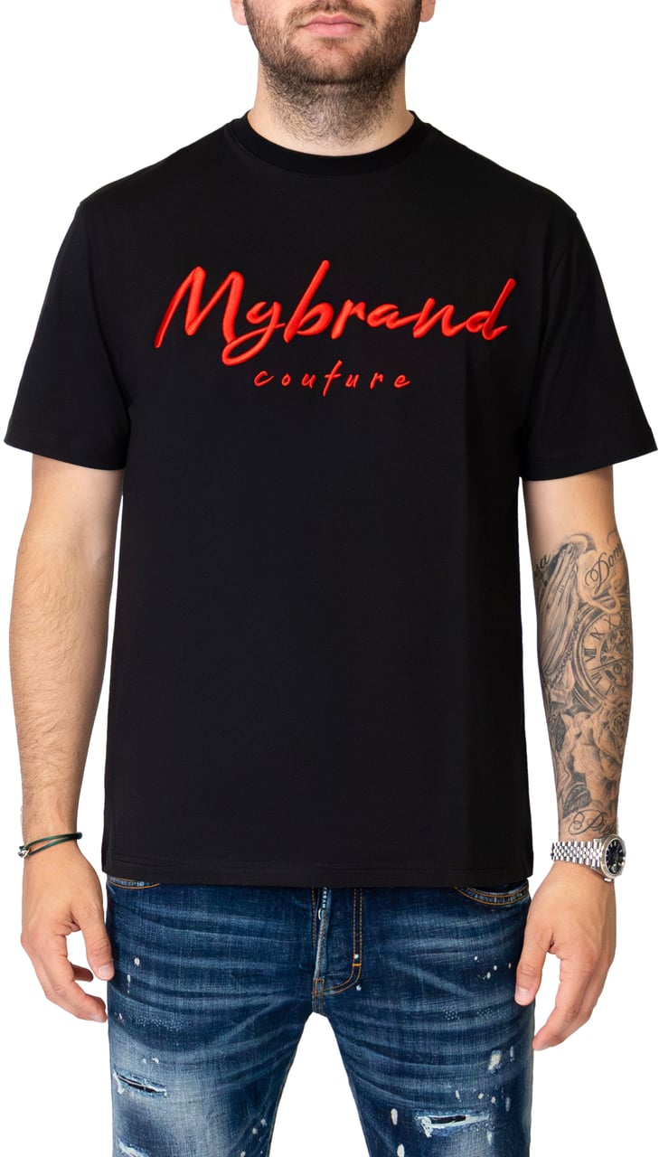 My Brand MY BRAND COUTURE EMBROIRED T-SHIRT | BLACK Zwart