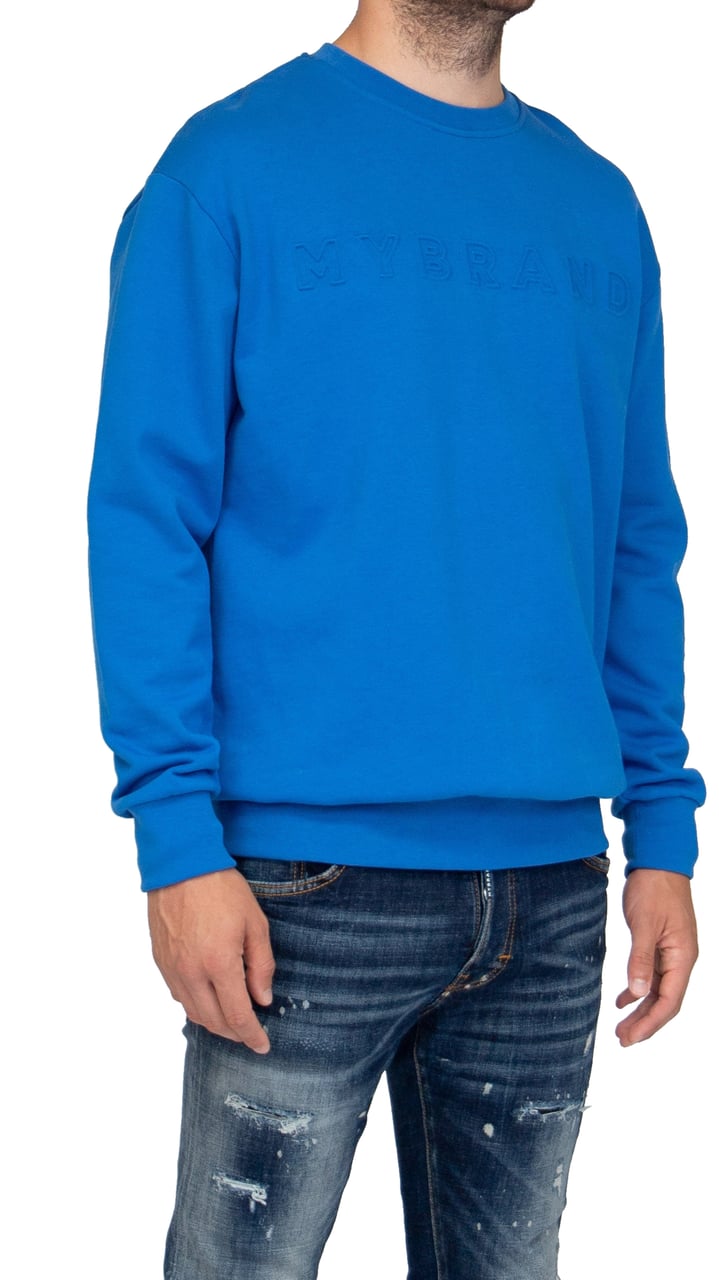 My Brand MYBRAND Embosed Statement Sweater | BLUE Blauw