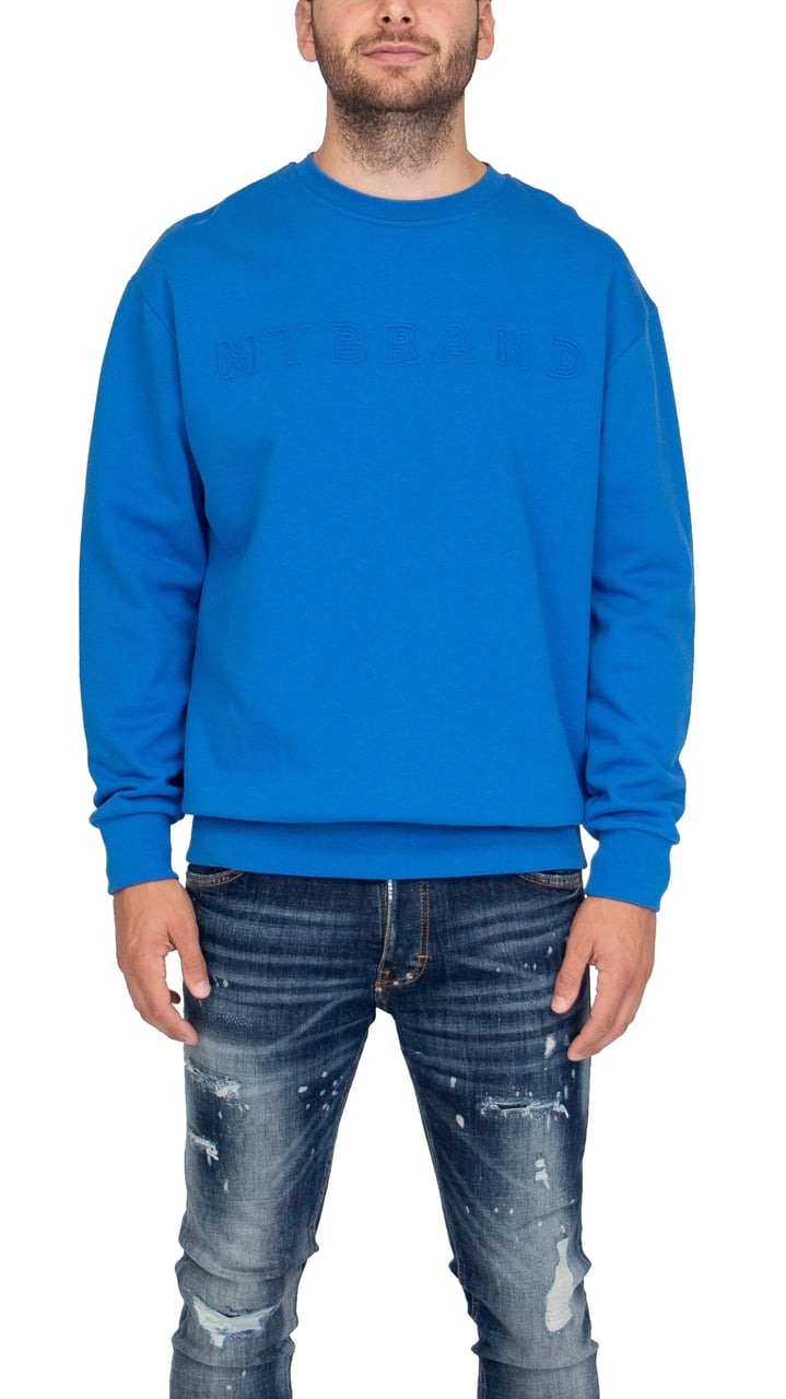 My Brand MYBRAND Embosed Statement Sweater | BLUE Blauw