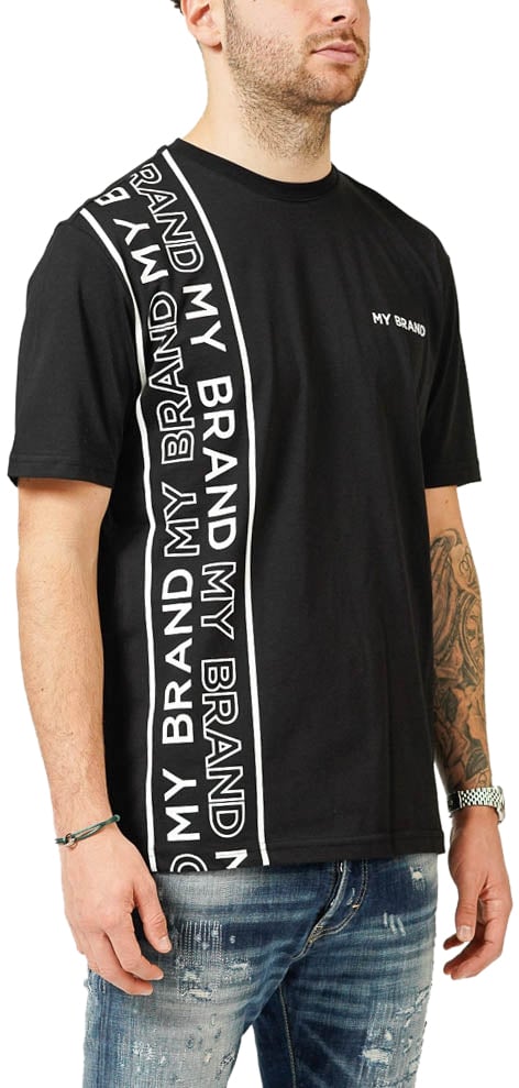 My Brand MY BRAND LINES BLACK T-SHIRT | BLACK Zwart