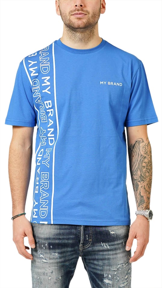 My Brand MY BRAND LINES KOBALT T-SHIRT | KOBALT BLUE Blauw