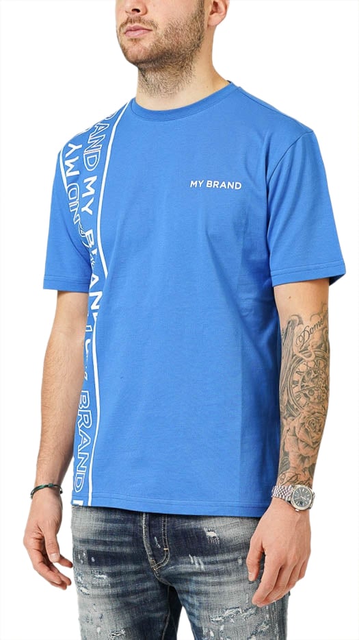 My Brand MY BRAND LINES KOBALT T-SHIRT | KOBALT BLUE Blauw