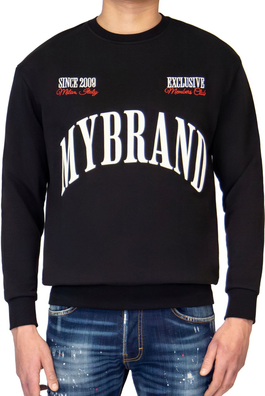 My Brand MYBRAND MILAN MEMBERS CLUB SWEATER | BLACK Zwart