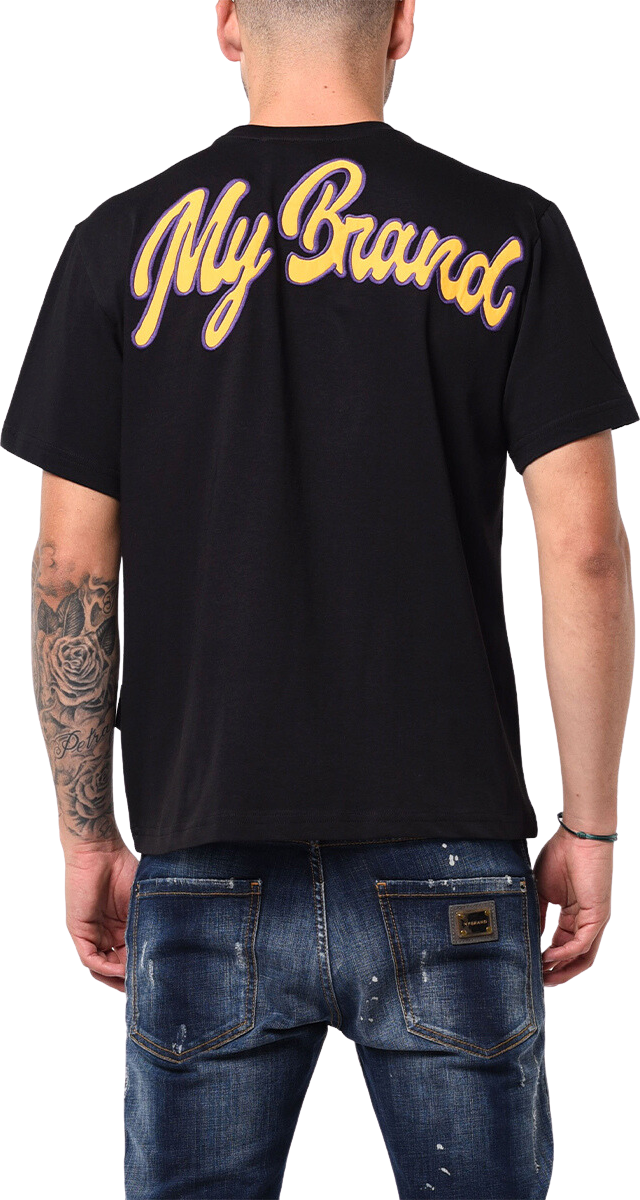 My Brand MY BRAND NBA LETTERS T-SHIRT | BLACK Zwart