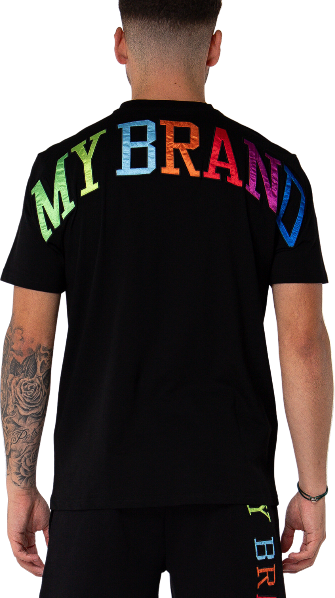 My Brand My Brand Rainbow College T-shirt Black | BLACK Zwart