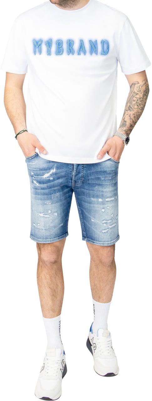 My Brand MY BRAND SKELETED EMBROIDERY T-SHIRT | WHITE Wit