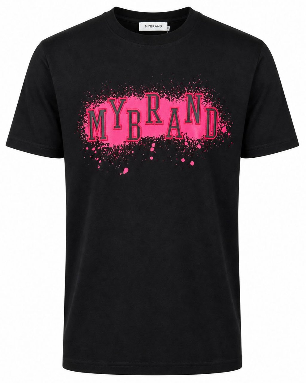 My Brand MY BRAND SPLASH EMBROIDERY T-SHIRT | BLACK Zwart