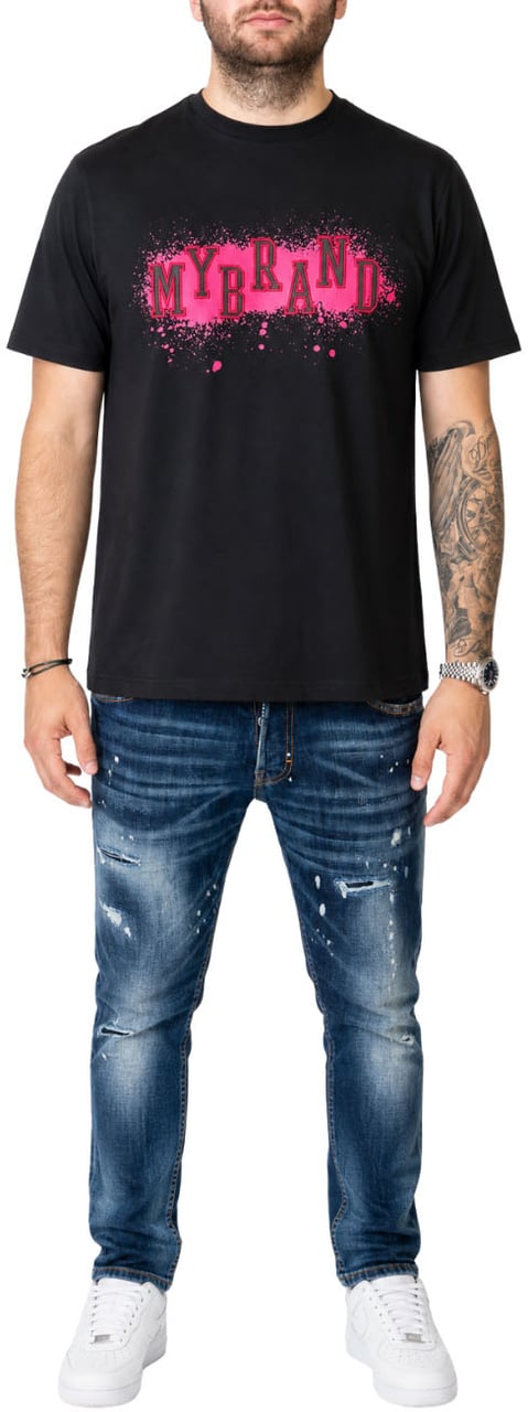 My Brand MY BRAND SPLASH EMBROIDERY T-SHIRT | BLACK Zwart