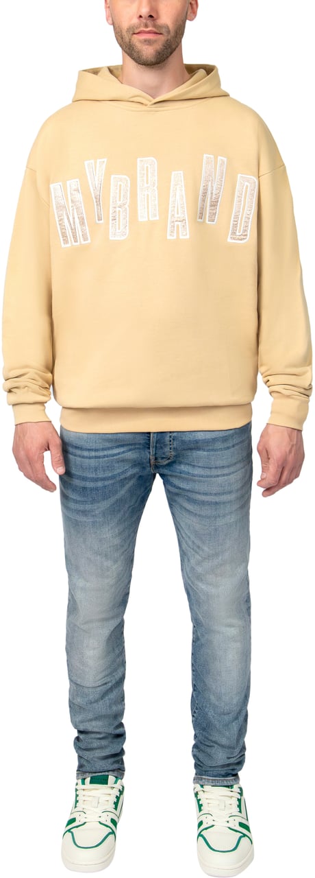 My Brand MYBRAND STRASS LETTERING HOODIE | BEIGE Beige