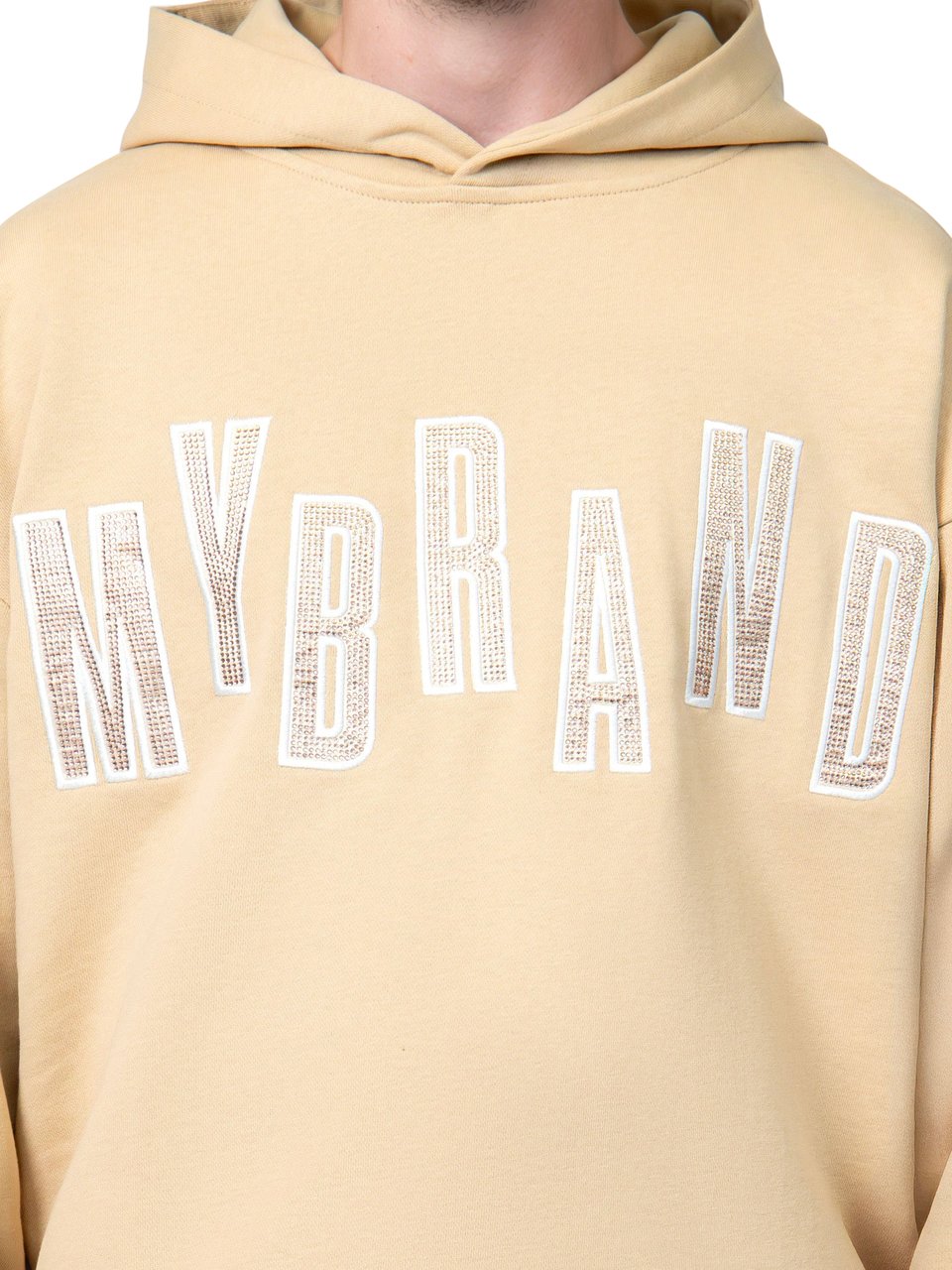 My Brand MYBRAND STRASS LETTERING HOODIE | BEIGE Beige