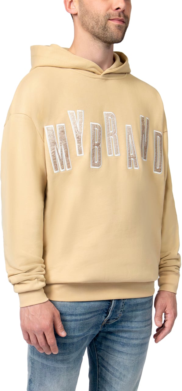 My Brand MYBRAND STRASS LETTERING HOODIE | BEIGE Beige