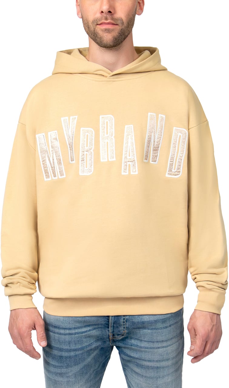 My Brand MYBRAND STRASS LETTERING HOODIE | BEIGE Beige