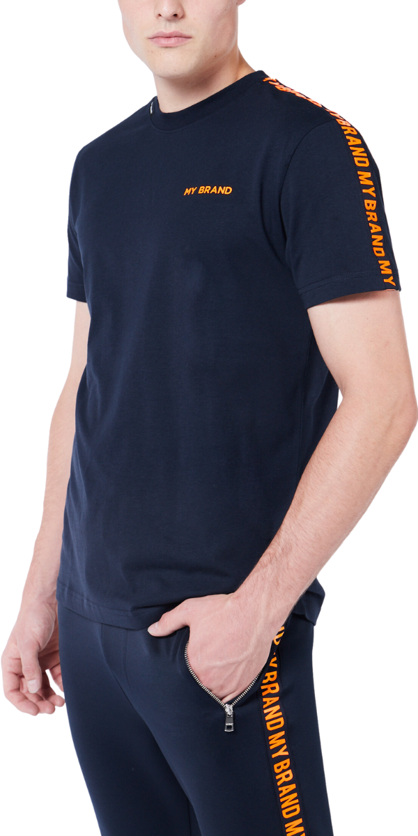 My Brand My Brand Tape T-Shirt | NAVY - ORANGE Blauw