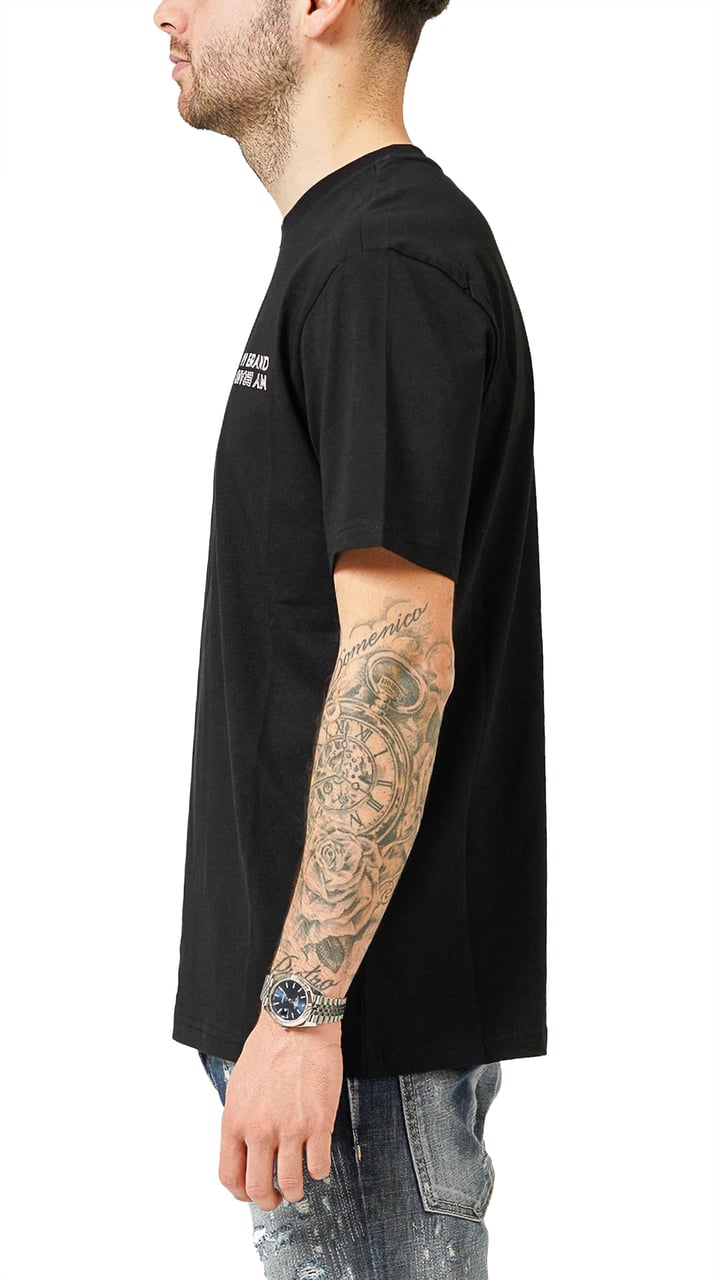 My Brand MY BRAND UPSIDE DOWN CHEST BLACK T-SHIRT | BLACK Zwart