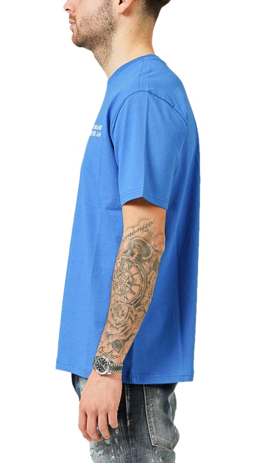 My Brand MY BRAND UPSIDE DOWN CHEST KOBALT T-SHIRT | KOBALT BLUE Blauw