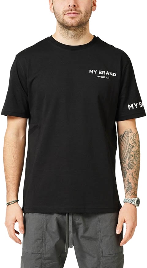 My Brand MY BRAND UPSIDE DOWN LOGO BLACK T-SHIRT | BLACK Zwart