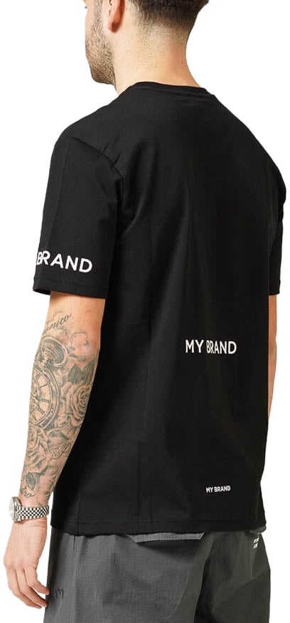 My Brand MY BRAND UPSIDE DOWN LOGO BLACK T-SHIRT | BLACK Zwart