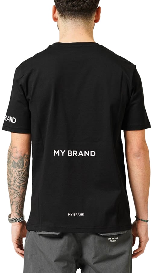 My Brand MY BRAND UPSIDE DOWN LOGO BLACK T-SHIRT | BLACK Zwart