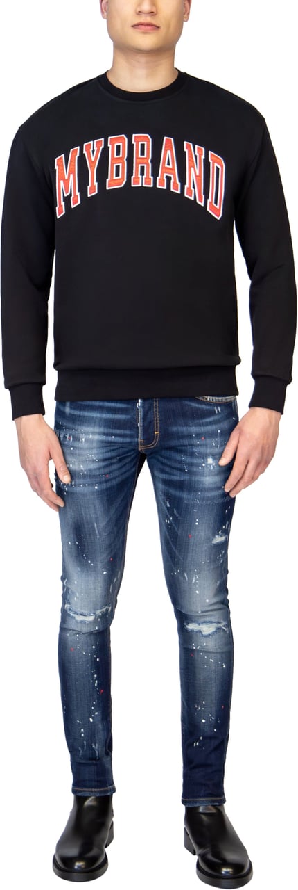 My Brand MYBRAND VARSITY RED COLLEGE  SWEATER | BLACK Zwart