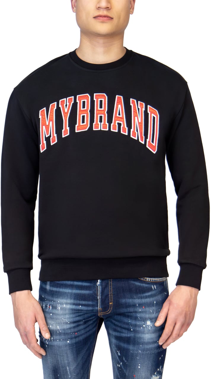 My Brand MYBRAND VARSITY RED COLLEGE  SWEATER | BLACK Zwart