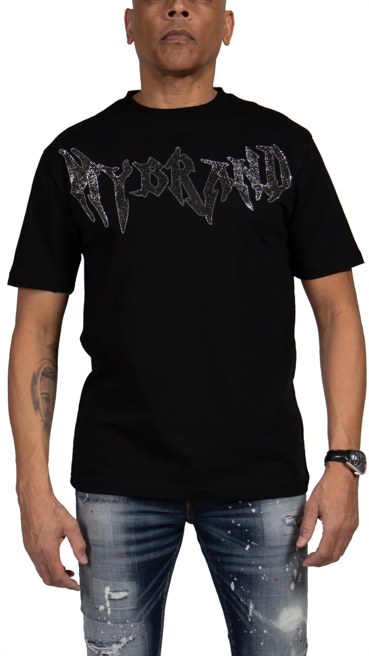 My Brand MYBRAND Winged Emblem Sparkle Tee Black | BLACK Zwart