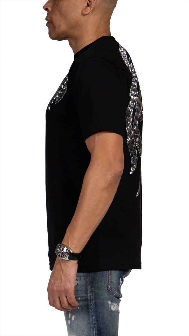 My Brand MYBRAND Winged Emblem Sparkle Tee Black | BLACK Zwart
