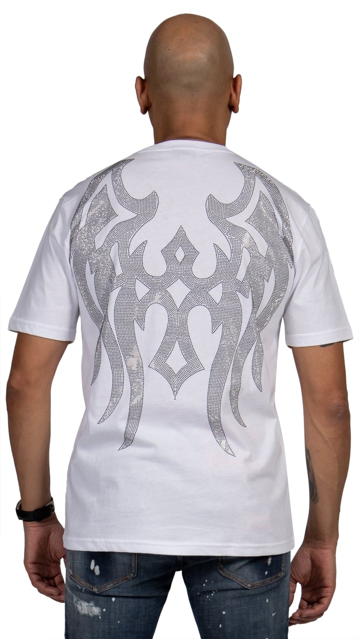 My Brand MYBRAND Winged Emblem Sparkle Tee White | WHITE Wit