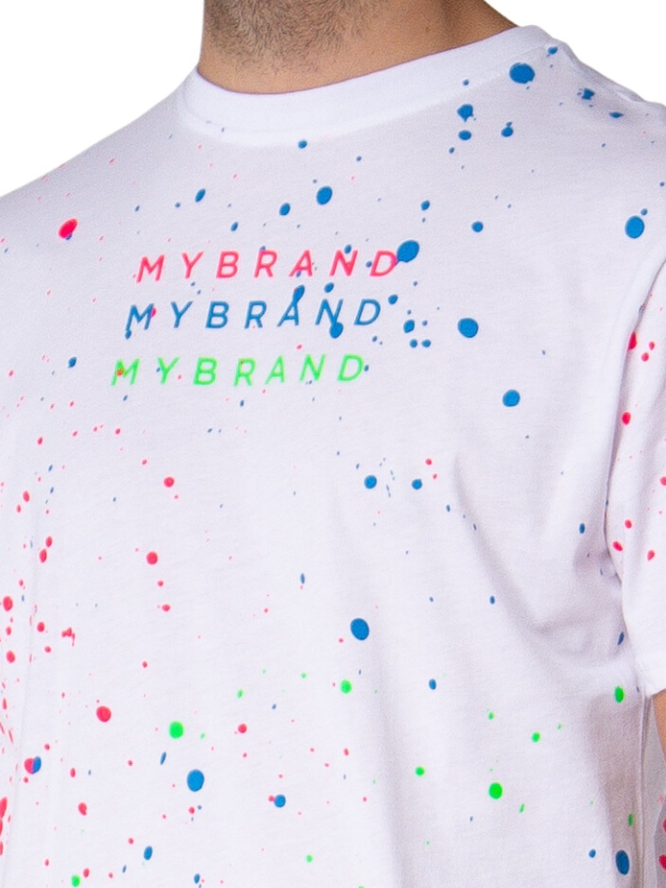 My Brand Neon Paint Splash MB Tshirt White | WHITE Wit